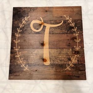 Hobby Lobby Rustic Wooden Letter “T” Plaque